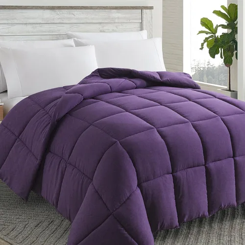 Cosybay Edredón Alternativo al Plumón (Morado, King) – Edredón acolchado suave para todas las estaciones tamaño King – Inserto de edredón con