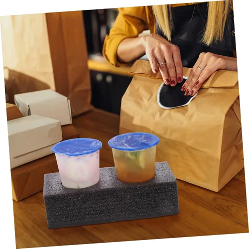 Miniatura 9 de 4 unidades portador de bebidas dos bandejas de tres tazas para llevar fácilmente bebidas picnic y reuniones familiares embalaje de bebidas