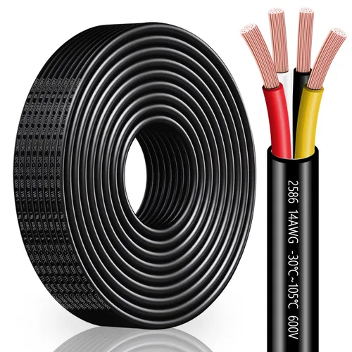 Miniatura 10 de Cable eléctrico calibre 10 con 2 conductores de cobre puro, libres de oxígeno, trenzados, de cloruro de polivinilo, flexible, para tiras