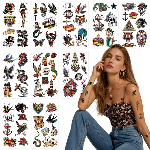 Miniatura 11 de Tatuajes Temporales para Niños - 60 PCS Tatuajes Temporales de Animales para Niños, Niñas y Bebés, Impermeables, Lindas Calcomanías de Tatuajes