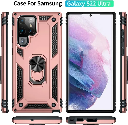Miniatura 8 de Funda de grado militar para Samsung Galaxy S22 Ultra Galaxy S22 Ultra 5G, funda de metal giratorio de 360 grados, soporte de soporte, armadura, a