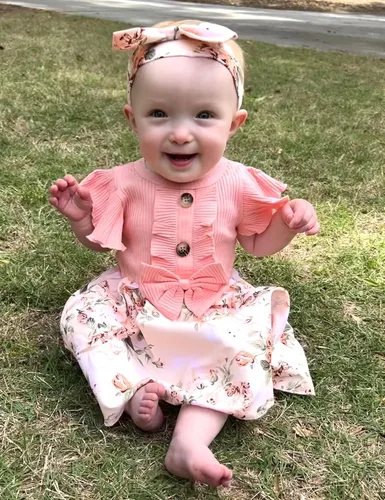 Miniatura 2 de Vestido de niña recién nacida, floral, manga con volantes, casual, vestido de playa, vestido de princesa con falda de princesa, vestidos de verano