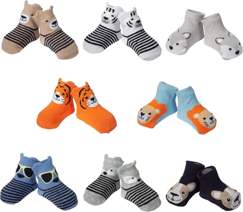 Miniatura 2 de Little Me Paquete de 8 calcetines para bebé temática de animales de 0 a 12 meses Multi