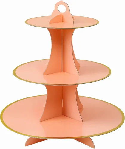 Miniatura 31 de Soleebee Soporte redondo de 3 niveles para cupcakes, torre de cartón para cupcakes, torre de soporte para pasteles de postre para decoración