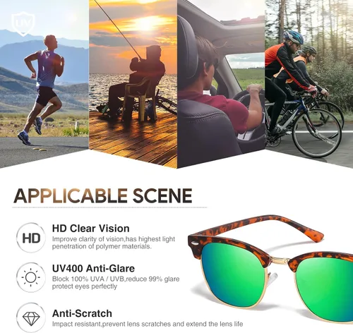 Miniatura 4 de AOMASTE Sunglasses MenMens Polarized Sunglasses for Men Women,Classic Semi-Rimless Sun Glasses