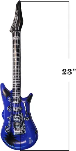 Miniatura 4 de Mini guitarras inflables de roca (23 pulgadas). Vinilo perfecto para fiesta, DJ Dance 80s Rocker (12)