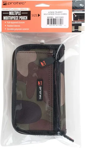 Miniatura 7 de Protec Bolsa para boquilla de trompeta (4 piezas) Nylon camuflaje con cierre de cremallera, modelo A221CAMO Camouflaje
