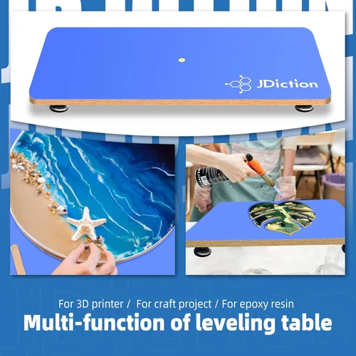 Miniatura 6 de Mesa niveladora de resina extragrande para epoxi, 22.8 x 15 pulgadas, superficie antiadherente, altura y patas angulares ajustables, multiusos,
