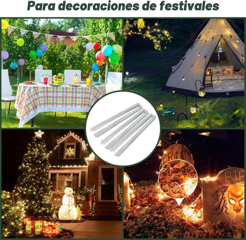 Miniatura 2 de FEED GARDEN Paquete de 25 grapas galvanizadas de 6 pulgadas, calibre 11, estacas de jardín antioxidantes, pasadores SOD, estacas de patio