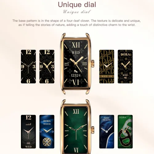 Miniatura 9 de Rastreador de actividad física para mujer, reloj de fitness para mujer, correa de cuero, funda de aleación, monitor de frecuencia cardíaca de lujo