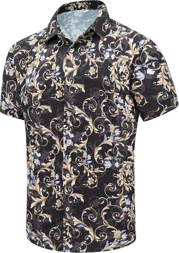 Camisa hawaiana para hombre, manga corta, con botones, ropa de playa, unisex, flamencos, verano, camisas florales Aloha