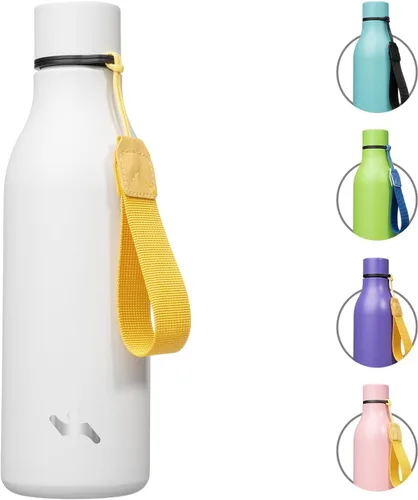 Miniatura 50 de Konokyo Botella de agua aislada con correa, botella de agua de acero inoxidable de 18 onzas de doble pared con aislamiento al vacío, frasco de Verde