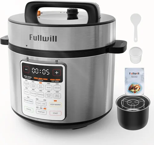 Miniatura 10 de Fullwill Olla de presión eléctrica de doble olla 6+5QT (2025 Actualizado), multi-olla de 12 en 1 para cocinar a presión, sopa, yogur, guiso, arroz