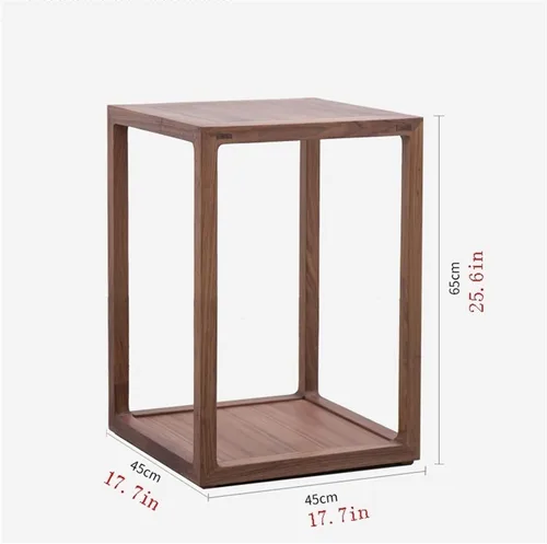 Miniatura 3 de Mesa auxiliar cuadrada para decoración del hogar, mesa de esquina de madera, sala de estar, sofá de doble capa, pequeña mesa de centro