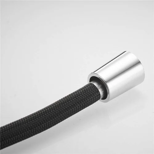 Miniatura 9 de Grifo desplegable para fregadero de baño de cocina de 1/2 pulgada IPS negro trenzado manguera de cabeza extraíble de 59 pulgadas o 59.1 in