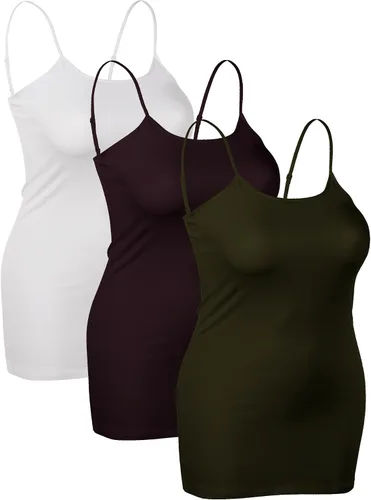 Miniatura 364 de Emmalise Camisola larga casual básica para mujer, con tirantes ajustables, top en capas