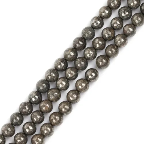 Miniatura 129 de GEM-Inside Cuentas sueltas de piedra natural de lava negra de 8 mm, redondas, piedra de energía para hacer joyas 15' Negro
