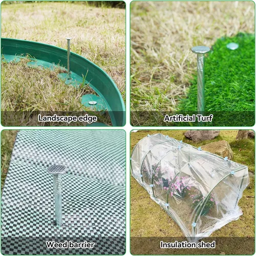 Miniatura 7 de Clavos Espirales para Paisajismo de Servicio Pesado de 8 pulgadas - Estacas de Jardín de Metal Galvanizado Sólido para Fijar Bordes de Adoquines