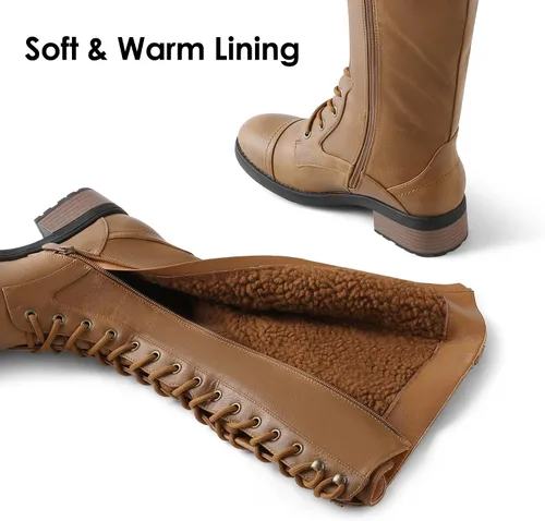 Miniatura 2 de DREAM PAIRS - Botas de poliuretano a la rodilla para mujer, estilo de equitación o combate