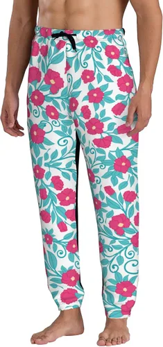 Miniatura 2 de Jutdopt Men Roses Pattern with Leaves Sweatpants Joggers Sweatpants Baggy Jogger Pants with Pocket for Men