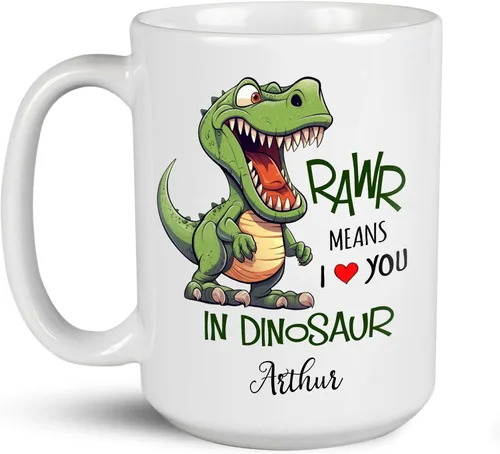 Miniatura 14 de Troodon My Spirit - Taza de café personalizada con nombre personalizado, taza de café de dinosaurio para amantes de los dinosaurios, tazas