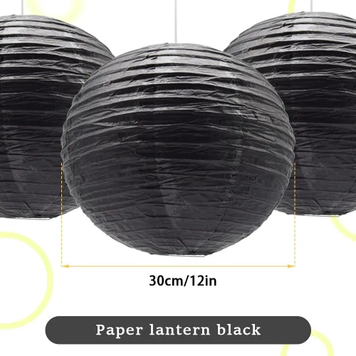 Miniatura 2 de 6 linternas de papel decorativas redondas colgantes