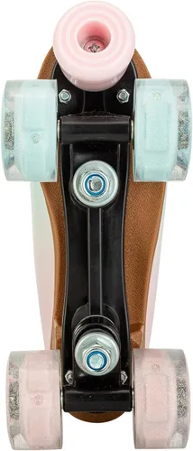 Miniatura 8 de Patines de ruedas para niñas y mujeres, cómodos patines de piel sintética de color degradado con ruedas flash, patines para interiores y exteriores