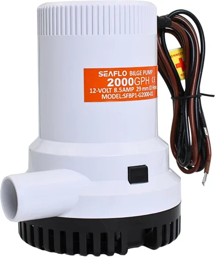 Miniatura 18 de SEAFLO Bomba de sentina 1100 GPH Serie 01 – 12 V, salida de 1-1/8 pulgadas, bomba sumergible marina con protección antibloqueo de aire, certificado