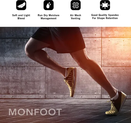 Miniatura 4 de MONFOOT 5-10 pares de calcetines deportivos acolchados para correr con lengüeta en el talón para hombres y mujeres