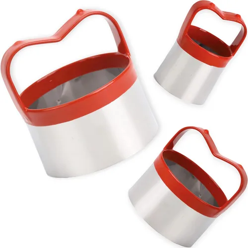 3 piezas de cortadores redondos de galletas con asa, cortador circular de galletas para hornear, cortador de masa, cortadores de galletas de metal,