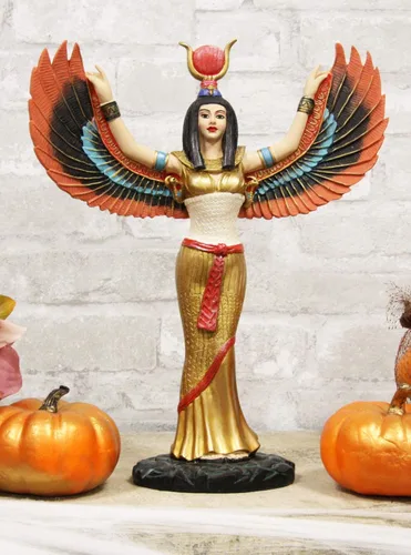 Miniatura 2 de Ebros Gift Diosa egipcia Isis Ra con alas abiertas, 12 pulgadas de alto, Deidad de la maternidad, sabiduría mágica y naturaleza, escultura