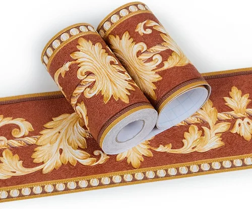 Miniatura 10 de 102 Cenefa de Papel Tapiz Floral de Rosas Marrón Despegar y Pegar Papel Tapiz Removible Autoadhesivo Cenefa de Pared Cocina Baño Dormitorio Azulejos
