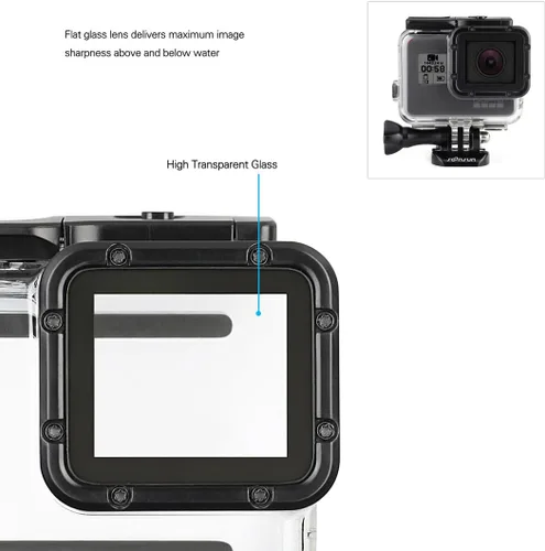 Miniatura 3 de SOONSUN Carcasa de buceo impermeable subacuática de 147.6 ft con 3 filtros de buceo para GoPro Hero 5 6 7 Black Hero (2018), incluye puerta trasera