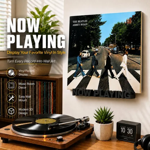 Miniatura 2 de WPESI Now Playing Soporte de pared para discos de vinilo (negro)