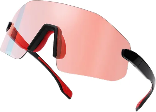 Miniatura 10 de SOJOS Gafas de sol para correr para mujeres y hombres, ligeras TR90 sin marco UV400 gafas deportivas envolventes, SJ2352 Blanco