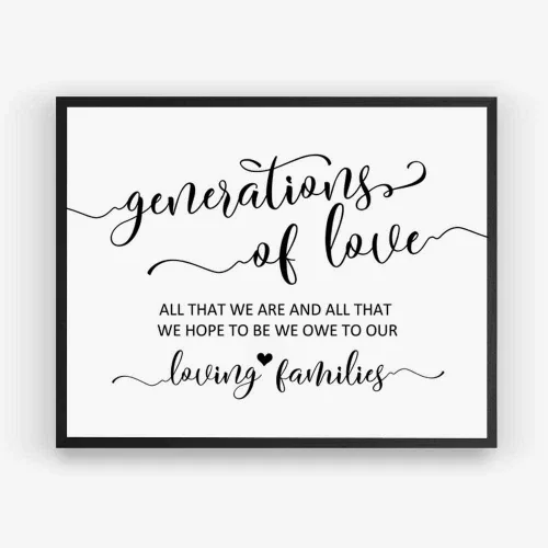 Miniatura 4 de Letrero de boda de Generations of Love con texto en inglés «All That We Are and All That We Hope», cita de boda sin marco, 8 x 10 pulgadas