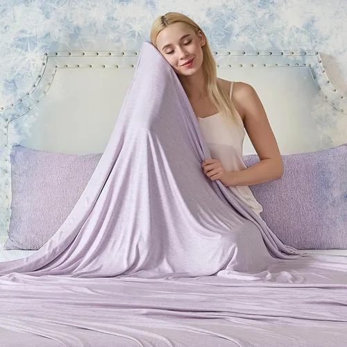 Miniatura 15 de CHOSHOME Manta refrescante para personas que duermen con calor – Manta de verano fina, suave, ligera, transpirable, doble cara mejorada para Beige