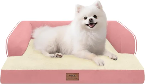Miniatura 128 de Cama ortopédica impermeable para perros pequeños, cama para perros de tamaño mediano, cómoda cama para mascotas y gatos con lados, funda extraíble