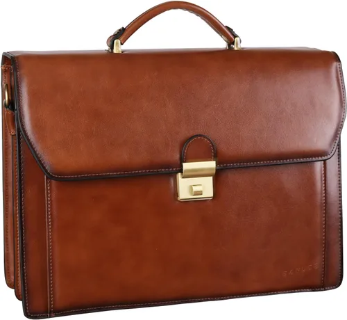Banuce Maletín de cuero vintage para hombre, estuche de fijación con candado, bolsas de trabajo profesionales para laptop de 14 pulgadas con correa