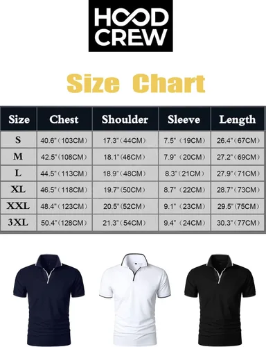 Miniatura 6 de HOOD CREW Polo para hombre, diseño básico, informal, con cuello en V