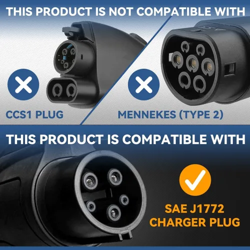 Miniatura 5 de Auto Dynasty SAE J1772 Adaptador de carga de enchufe a Tesla de 60 A / 250 V CA, compatible con Tesla Model 3/S/X/Y, azul texturizado mate