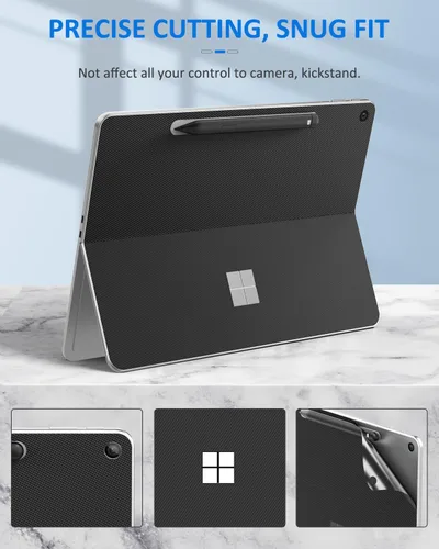 Miniatura 4 de MoKo Calcomanía para tableta Microsoft Surface de 12 pulgadas 2025, piel sintética, cubierta protectora para Surface Pro de 12 pulgadas, color negro