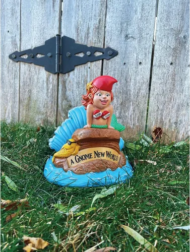 Miniatura 2 de BigMouth Inc Little Mer-gnome - Estatua de gnomo de jardín, divertida figura para césped y patio al aire libre, decoración de escultura de regalo