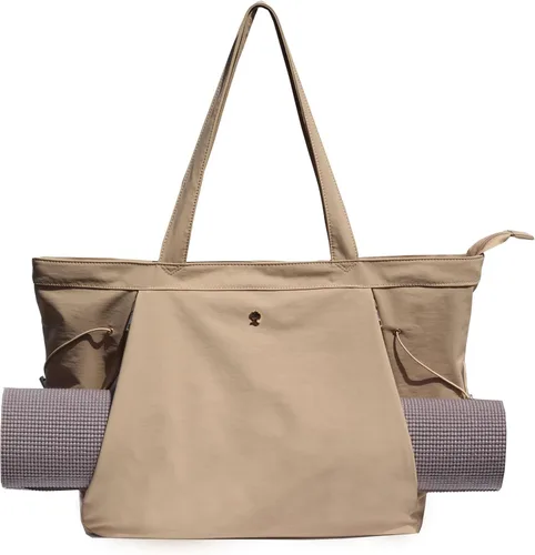 Miniatura 19 de ESVAN Bolsa de yoga para mujer, bolsas de hombro con cordón para oficina, entrenamiento, viajes, transporte, pilates, gimnasio y playa Púrpura