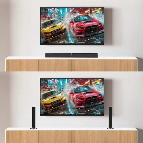 Miniatura 5 de MZEIBO Barra de sonido para Smart TV, barra de sonido Bluetooth desmontable de 80 W con graves potentes, sistema de audio de cine en casa 2 en 1