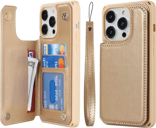 Miniatura 23 de Cavor Funda para iPhone 14 Pro Max con Tarjetero, Funda Cartera para iPhone 14 Pro Max para Mujeres y Hombres, Soporte de Tarjetas de Crédito