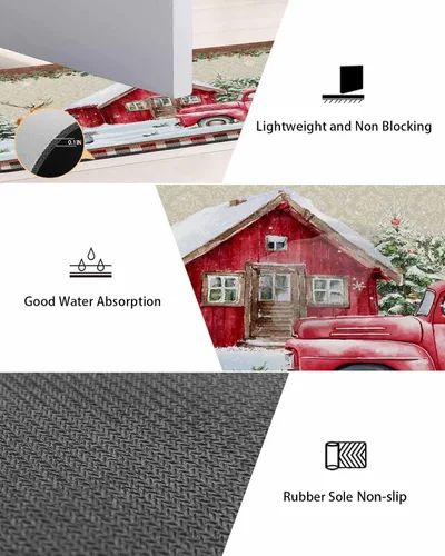 Miniatura 3 de Tapete de baño de Navidad para bañera, antideslizante, de secado rápido y absorbente, de tierra de diatomeas, fregadero de cocina, lavable, muñeco