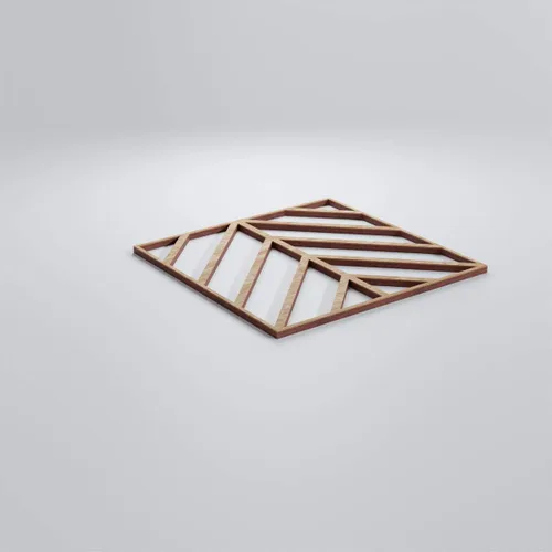 Miniatura 3 de 7 3/8"W X 7 3/8"H Extra Pequeña Génova Decorativos Paneles De Pared De Madera Calado, Roble Rojo