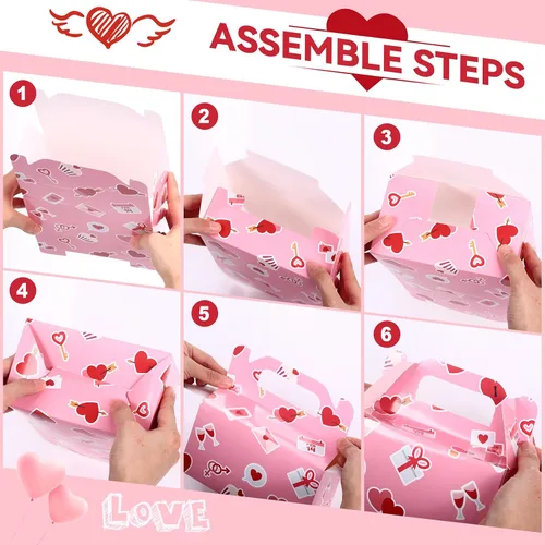 Miniatura 5 de Zhanmai Paquete de 36 cajas de golosinas para el día de San Valentín, cajas de dulces con corazones para golosinas, contenedor de regalo para el día