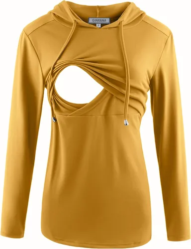 Miniatura 45 de GINKANA Sudadera con capucha para mujer, manga larga, lactancia materna, ropa casual